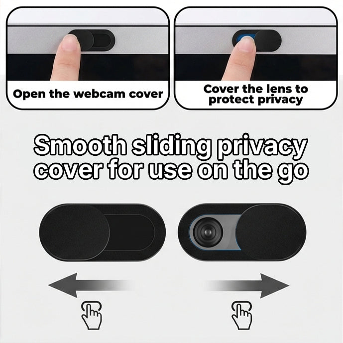 Webcam Cover Slide, Privacy Protector for Smartphones, Laptops & Tablets (20 Counts - 10 Black + 10 White)