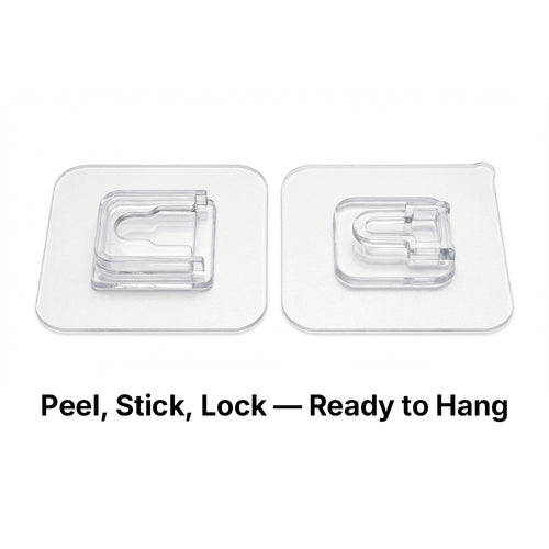 Wall Hook Hanger – Invisible Adhesive Interlocking Wall Mount Hooks, No-Drill Hanging Organizer for Kitchen & Bathroom 10/20 Pairs