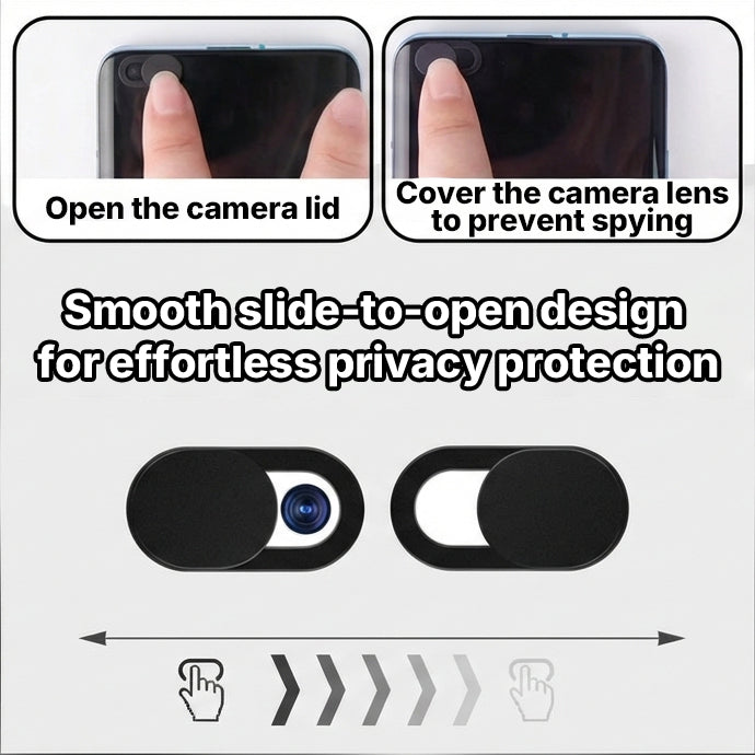 Webcam Cover Slide, Privacy Protector for Smartphones, Laptops & Tablets (20 Counts - 10 Black + 10 White)