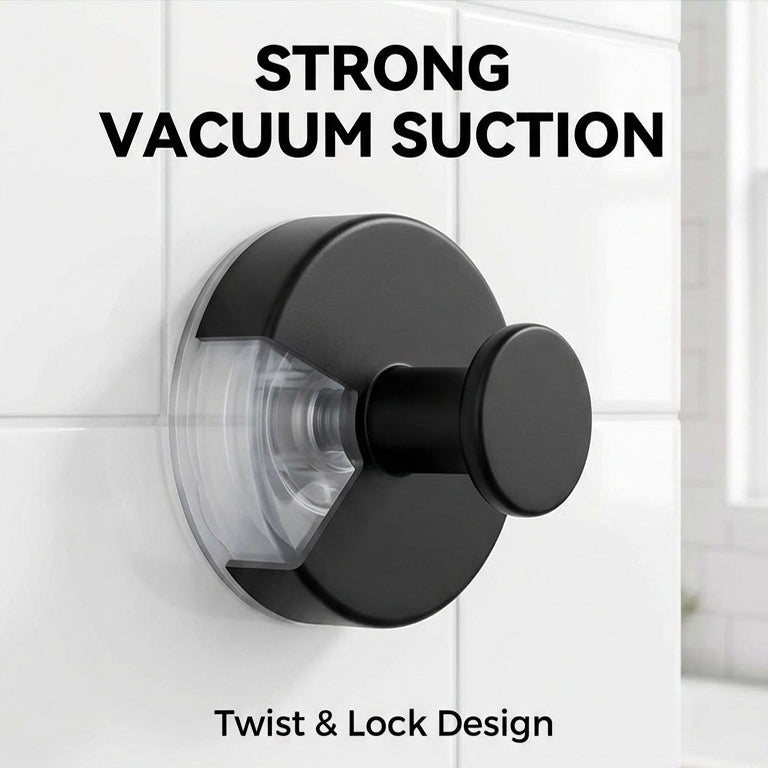 Stainless Steel Suction Cup Hooks, No-Drill Waterproof Hooks for Bathroom, Kitchen, Bedroom – Hold Towels, Loofahs, Coats up to 15 lbs, Home Essentials Organiser 2 Units