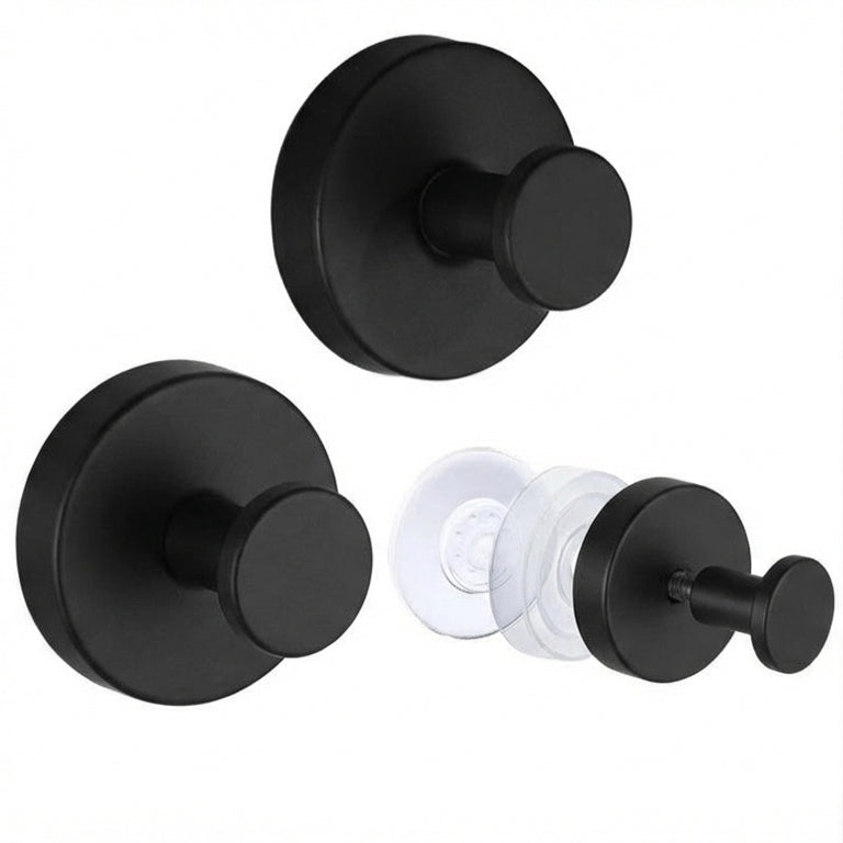 Stainless Steel Suction Cup Hooks, No-Drill Waterproof Hooks for Bathroom, Kitchen, Bedroom – Hold Towels, Loofahs, Coats up to 15 lbs, Home Essentials Organiser 2 Units